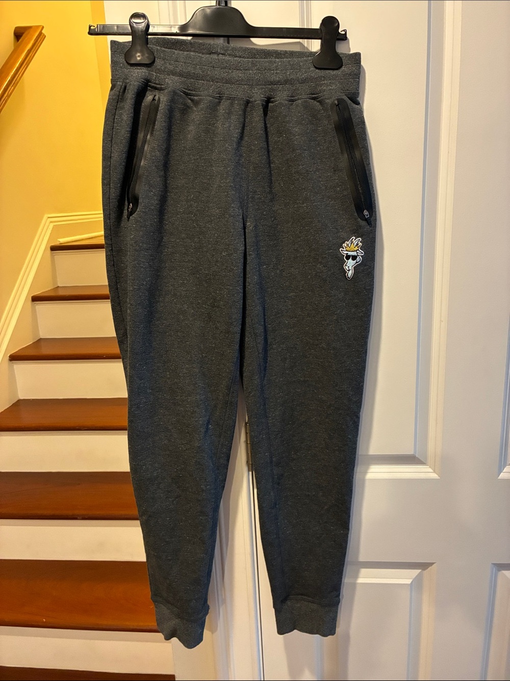 GOAT USA Men’s Sz Small Dark Gray Jogger Sweatpants with Embroidered Patch